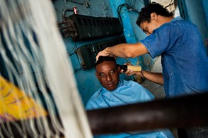 Barber on the street (Havana, Cuba)