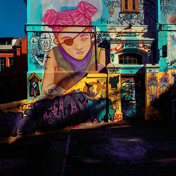 A house decorated with graffiti artworks is seen on Cerro Concepción hill in Valparaíso, Chile.